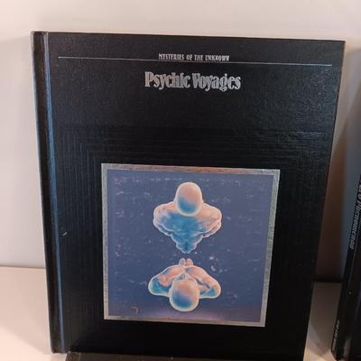 Four Mysteries of the Unknown hardback books The UFO Phenomenon, Psychic Voyages, Psychic powers, and Mystic Quests
