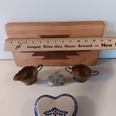 Antique Detailed Silver-Plated Sugar & Creamer - southwestern design cutting board and more
