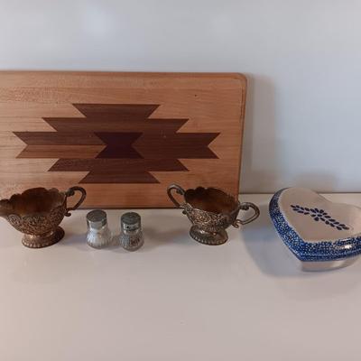 Antique Detailed Silver-Plated Sugar & Creamer - southwestern design cutting board and more