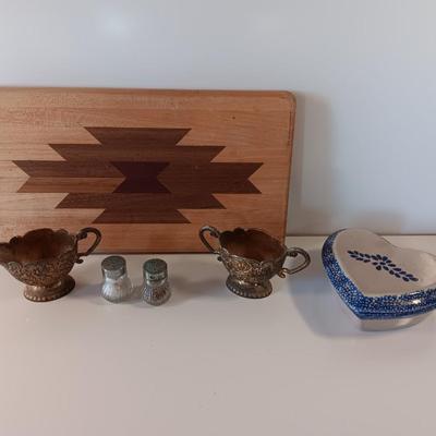 Antique Detailed Silver-Plated Sugar & Creamer - southwestern design cutting board and more