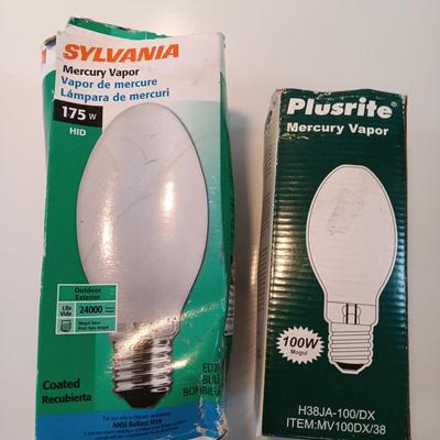 Two Mercury vapor light bulbs new in the boxes - both work