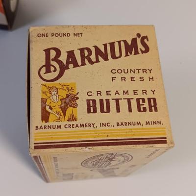 Vintage Hershy's box with Vintage Barnum's butter box in excellent condition
