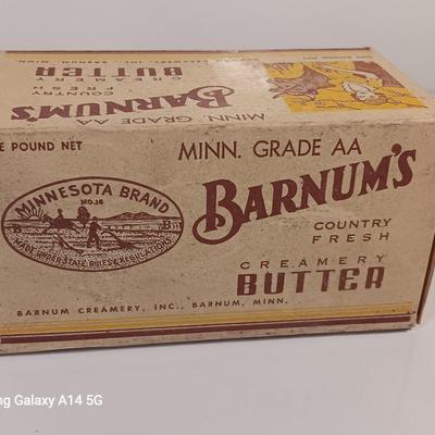 Vintage Hershy's box with Vintage Barnum's butter box in excellent condition