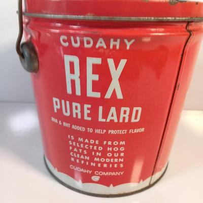 Vintage empty Cudahy REX pure Lard tin