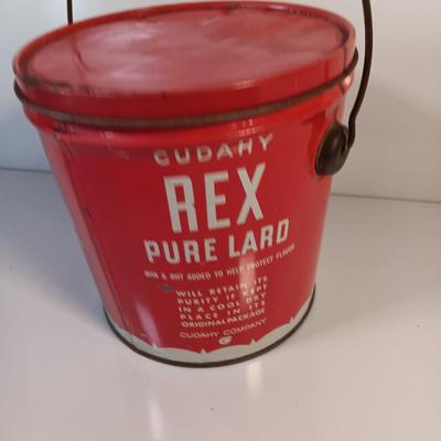 Vintage empty Cudahy REX pure Lard tin