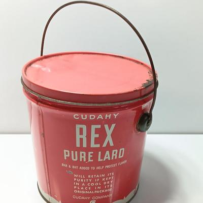 Vintage empty Cudahy REX pure Lard tin