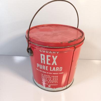 Vintage empty Cudahy REX pure Lard tin
