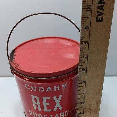Vintage empty Cudahy REX pure Lard tin