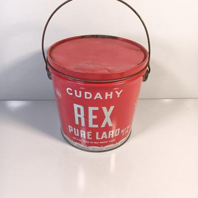 Vintage empty Cudahy REX pure Lard tin