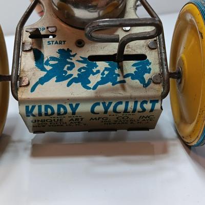 Antique Kiddy Cyclist Tin Wind Up Toy