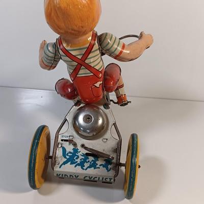 Antique Kiddy Cyclist Tin Wind Up Toy