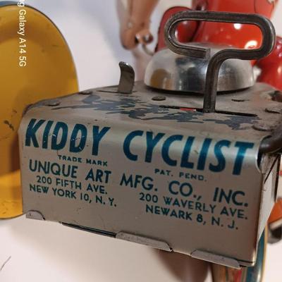 Antique Kiddy Cyclist Tin Wind Up Toy