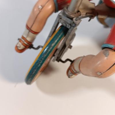 Antique Kiddy Cyclist Tin Wind Up Toy