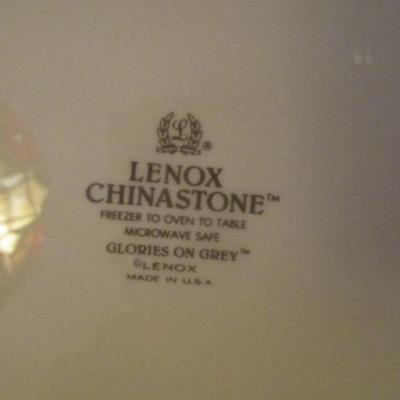 30 Pieces Lenox Chinastone Dinner Set Glories On Grey - B