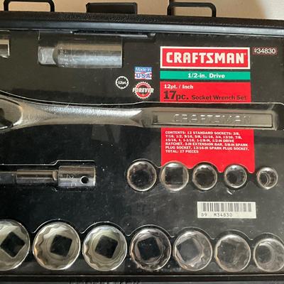 G1970 Craftsman 17pc 1/2" Drive Wrench with Gloves 18" Breaker Bar