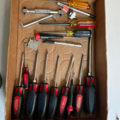 G1975 Set of Red and Black Craftsman Screwdrivers with Two Adjustable Wrenches