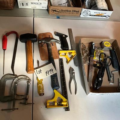 G1979 Lot of Various Tools , Hammer, C Clamps, and more