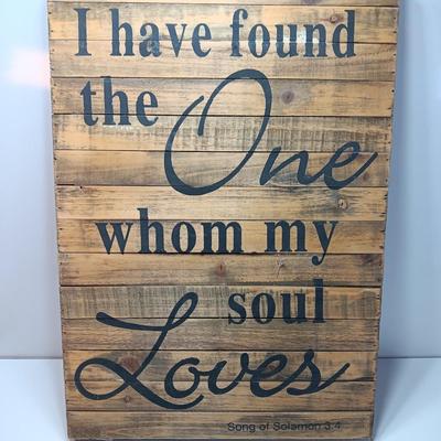 Slat wood wall art " I have found the One whom my soul loves.