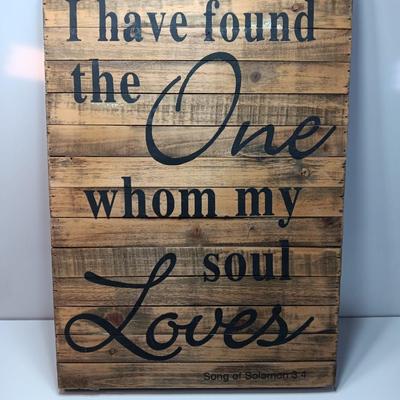 Slat wood wall art " I have found the One whom my soul loves.