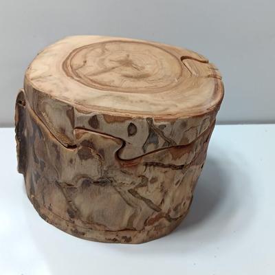 Signed Aspen wood puzzle stow away box with 12" All My Love All my life sign.