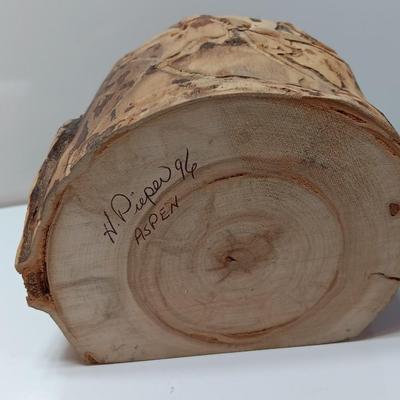 Signed Aspen wood puzzle stow away box with 12" All My Love All my life sign.