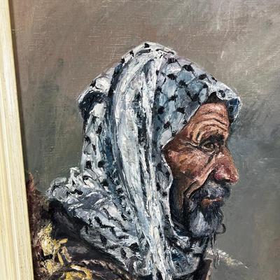 Original Oil Painting on Canvas Framed. Middle Eastern Man. 1960's?