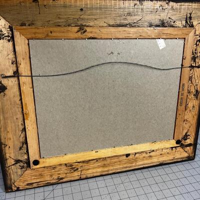Vintage Western Print Frame Trapper & Native American 