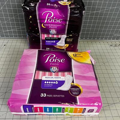 2 Packages of  Pose Over Night Pads 