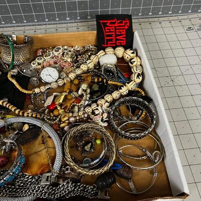 Big O Tray of Costume Jewelry: Necklaces and Bracelets
