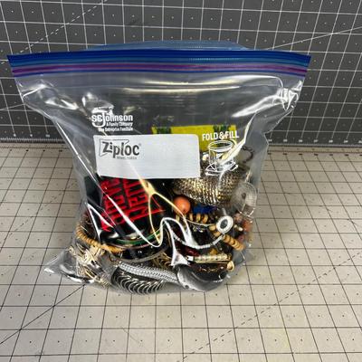 Big O Tray of Costume Jewelry: Necklaces and Bracelets