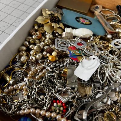 Another Big Old Tray of Costume Jewelry: Necklaces, Glasses and watches