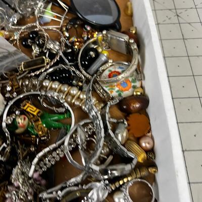 Another Big Old Tray of Costume Jewelry: Necklaces, Glasses and watches