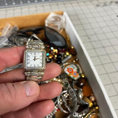 Another Big Old Tray of Costume Jewelry: Necklaces, Glasses and watches