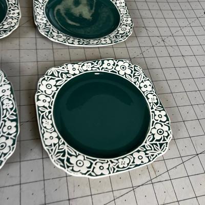 6 Harker Pottery Salad Plates, AWESOME Color