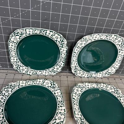 6 Harker Pottery Salad Plates, AWESOME Color