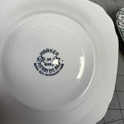 6 Harker Pottery Salad Plates, AWESOME Color