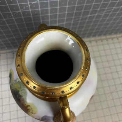 Antique Hand Painted Nippon Vase or JardiniÃ¨re Large