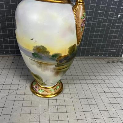 Antique Hand Painted Nippon Vase or JardiniÃ¨re Large