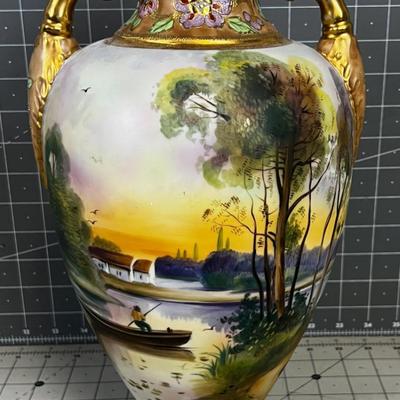 Antique Hand Painted Nippon Vase or JardiniÃ¨re Large