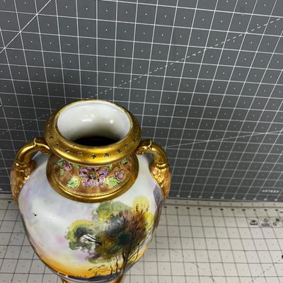 Antique Hand Painted Nippon Vase or JardiniÃ¨re Large