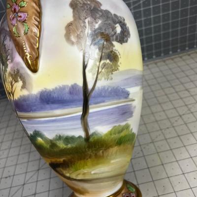 Antique Hand Painted Nippon Vase or JardiniÃ¨re Large