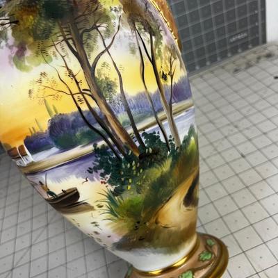 Antique Hand Painted Nippon Vase or JardiniÃ¨re Large