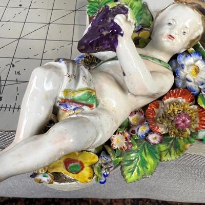 Antique Meissen Cherub Mirrored Sconce Circa 1870