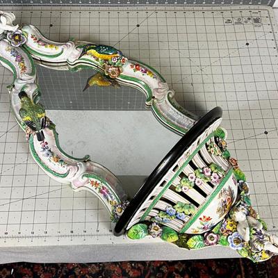 Antique Meissen Cherub Mirrored Sconce Circa 1870