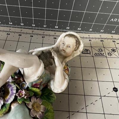 Antique Meissen Cherub Mirrored Sconce Circa 1870