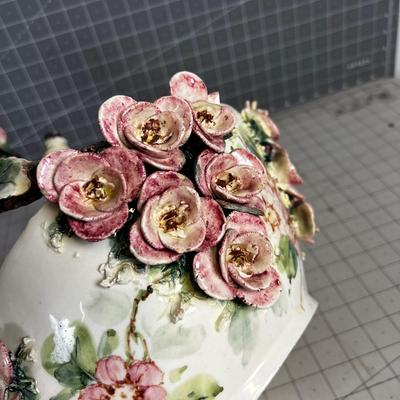 Capodimonte Floral Brides Basket INCREDIBLE!!!! Circa 1930's 