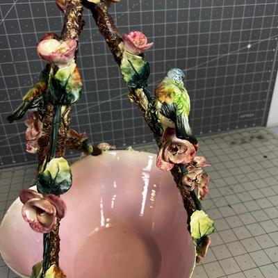 Capodimonte Floral Brides Basket INCREDIBLE!!!! Circa 1930's 