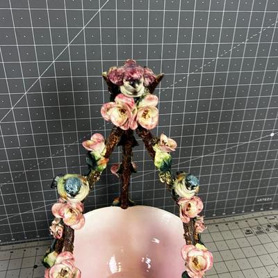 Capodimonte Floral Brides Basket INCREDIBLE!!!! Circa 1930's 