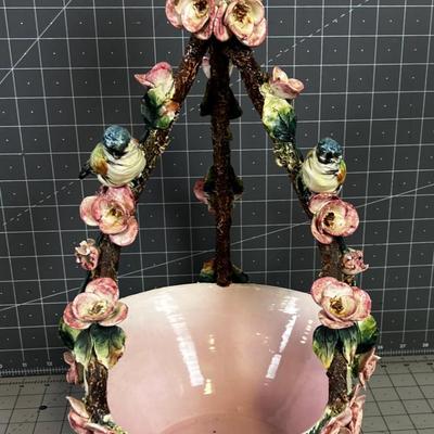 Capodimonte Floral Brides Basket INCREDIBLE!!!! Circa 1930's 