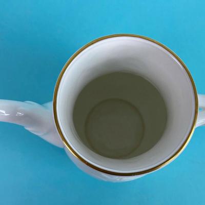 ROYAL WORCESTER BLIND EARL COFFEE POT white gold trim 